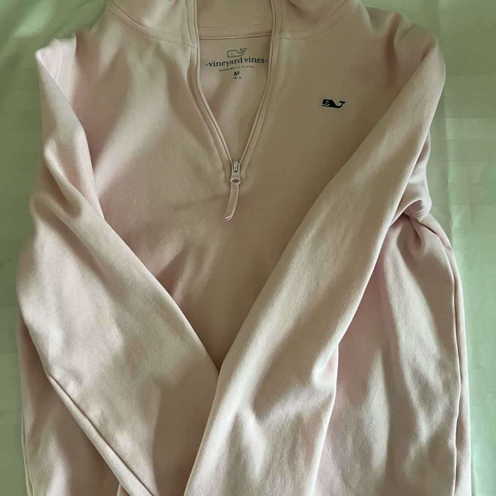 Vineyard vines Girls Medium (10/12) Quarter Zip Pink Pullover